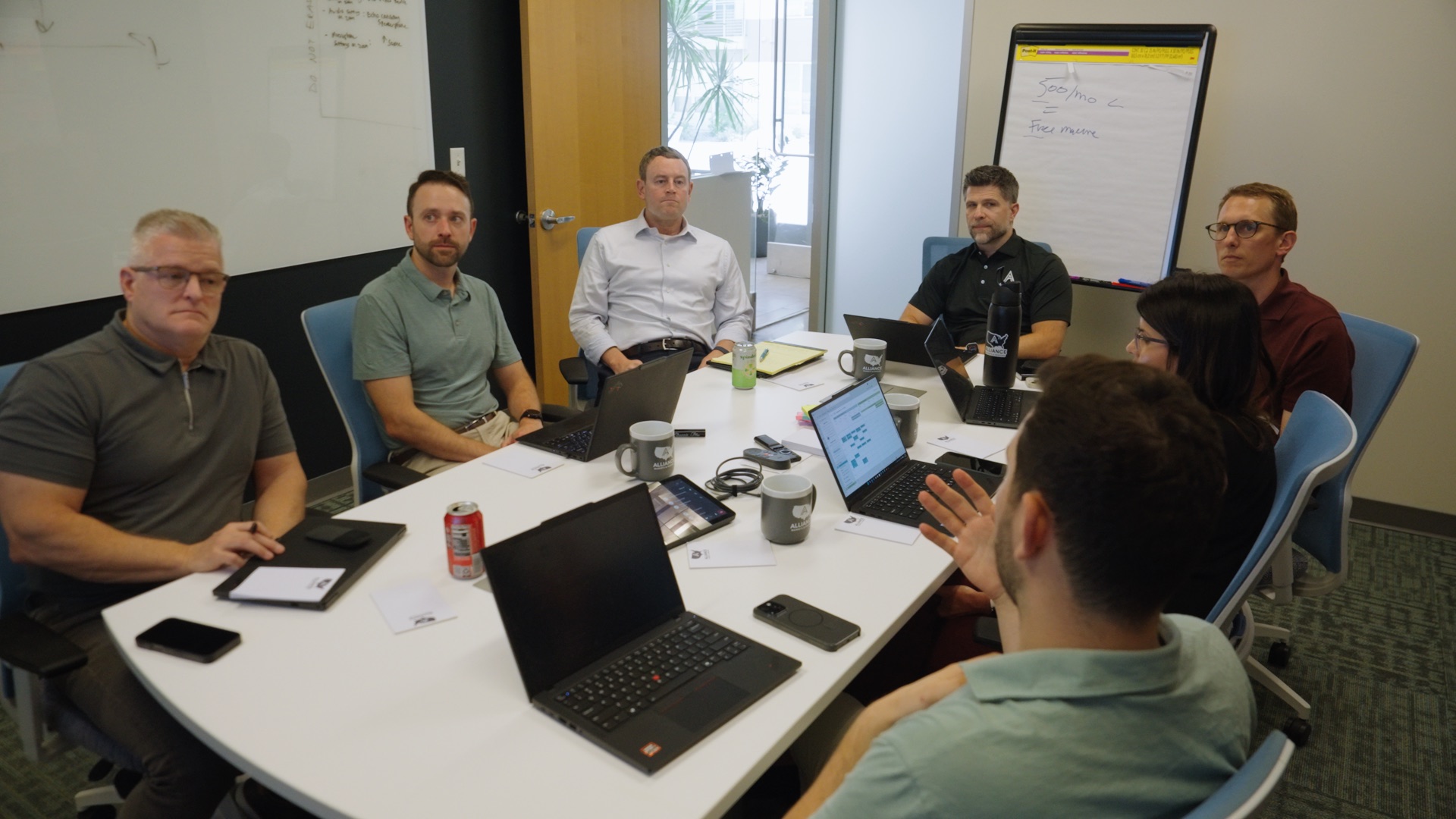 The Alliance Markets & Vending team in a working session around a conference table